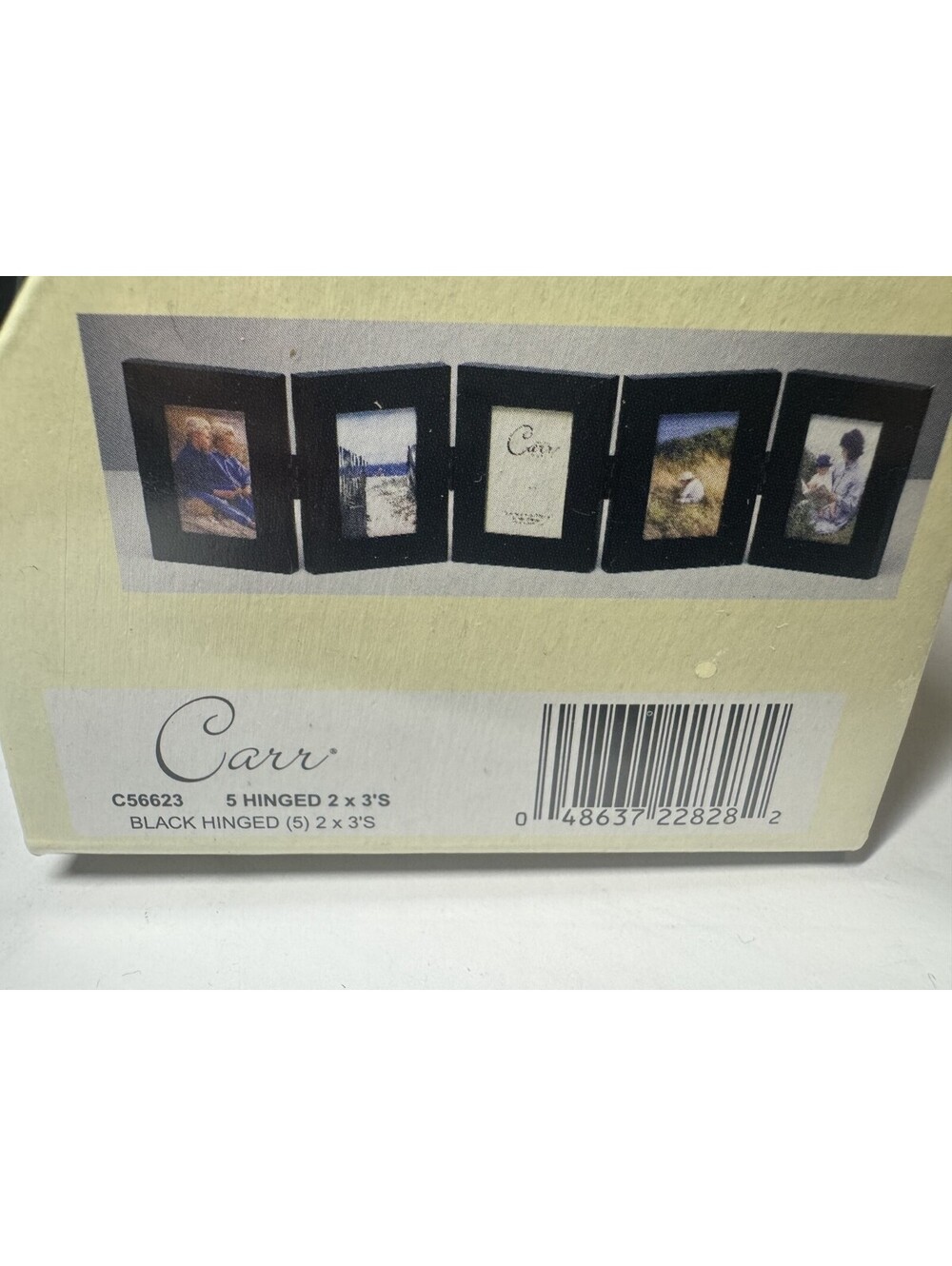 Carr Folding Rosewood Wood Hinged 2" x 3.5" Photo Frame Holds 5 Photos New